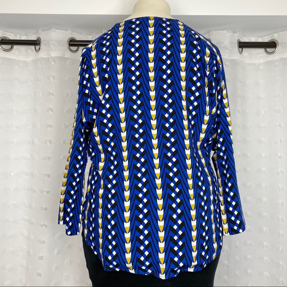The Odells bright blue print wrap slouch top L - Picture 10 of 12
